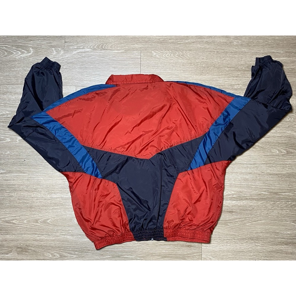 Vintage 90's Nike Color block Windbreaker Jacket Classic Red Full Zip Athletic - Picture 9 of 11